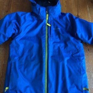 Patagonia Kids Bright Blue Winter Jacket with Lime Accents
